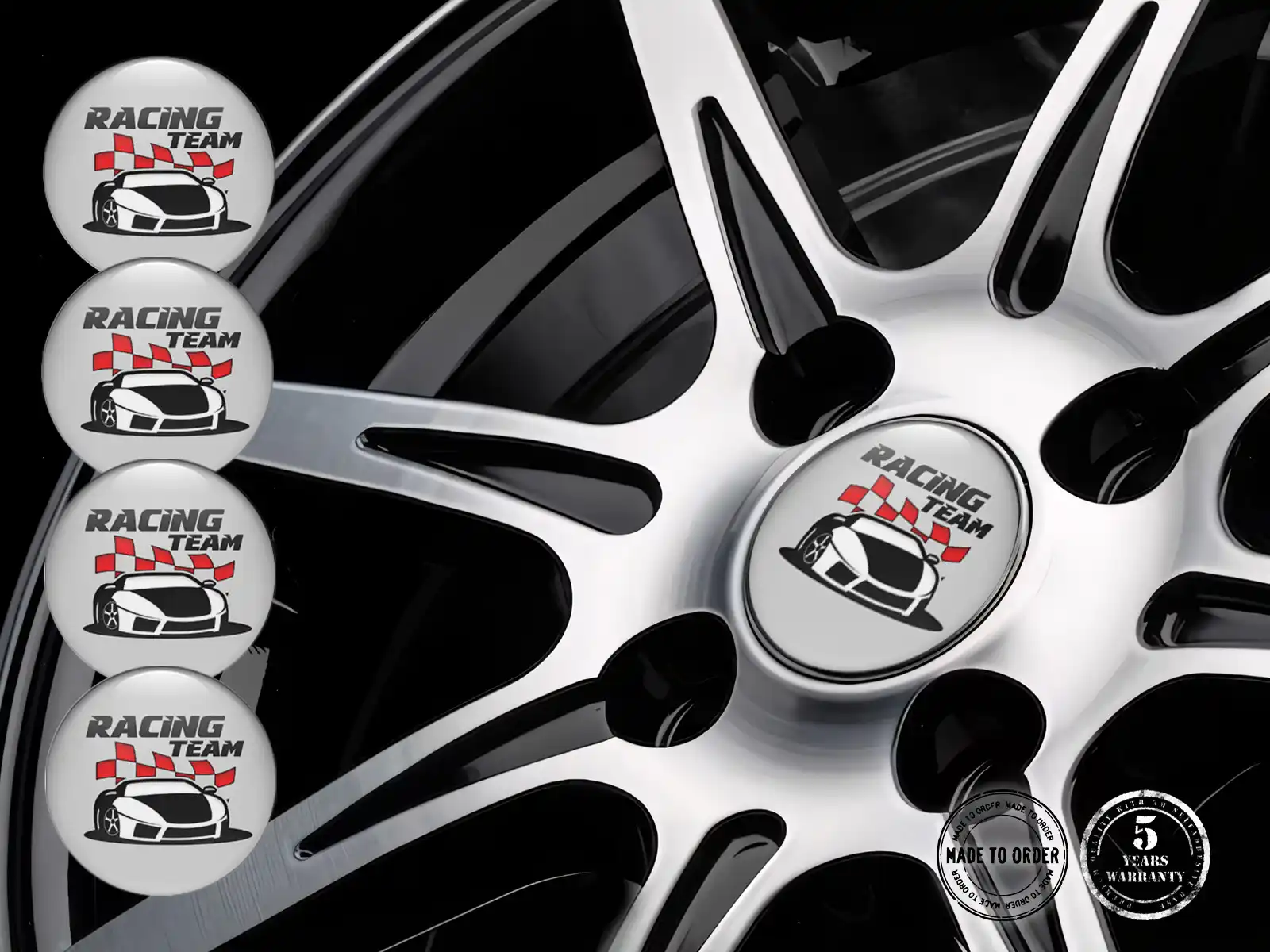 Wheel sticker Racing Finish Premium Badges for Vehicles